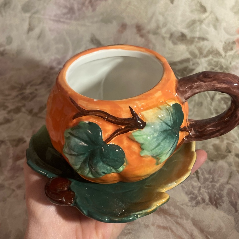 Fall Pumpkin Tea Cup Set - Picture 1 of 5